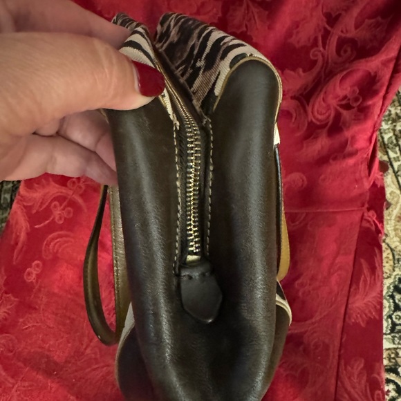 Coach Shoulder Bag Animal Print Canvas &  Brown Leather Good Condition - Picture 5 of 9